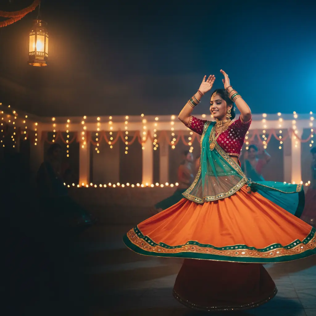AI-generated example from Navratri AI photo prompts