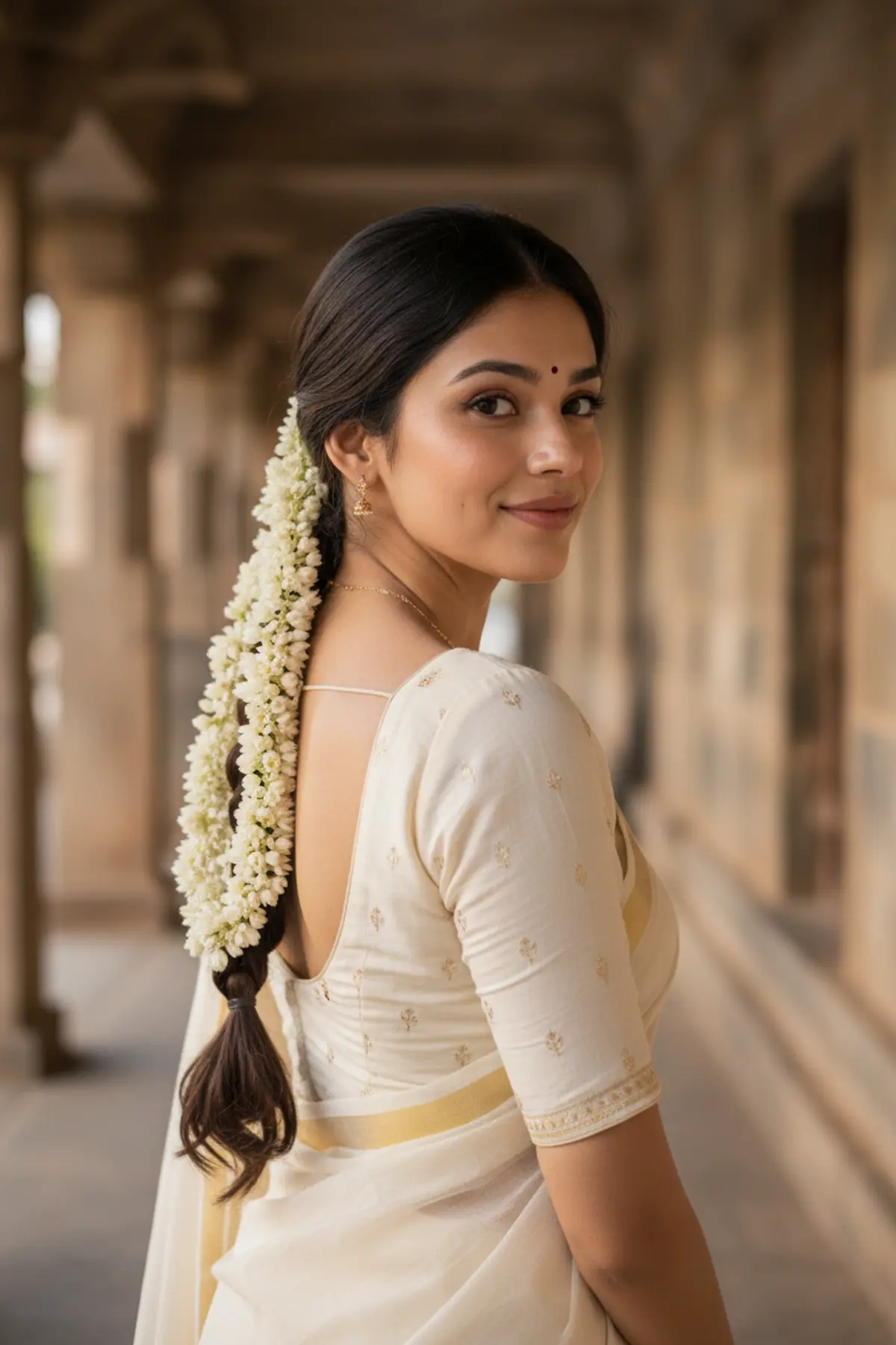Jasmine and Ivory Vintage Portrait AI photo by pixkoz Picks