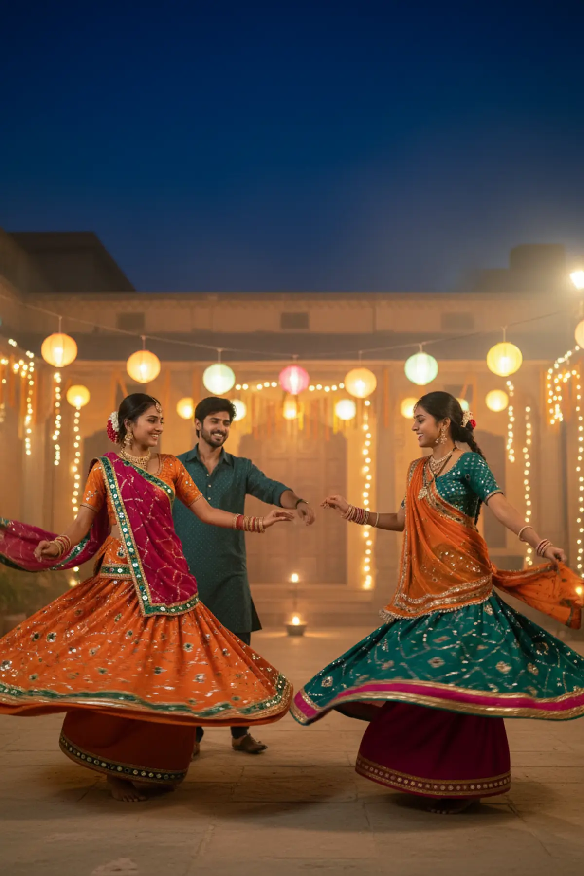 Navratri Garba Night Dance Portrait AI photo by Hito